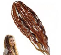 Boho Dreadlock Hair Extension with Hair Beads & Shells, 22 Inch Lightweight Ponytail, Secure Elastic Band for Festivals & Cosplay, Textured Synthetic Braids(R)