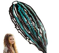 Boho Dreadlock Hair Extension with Hair Beads & Shells, 22 Inch Lightweight Ponytail, Secure Elastic Band for Festivals & Cosplay, Textured Synthetic Braids(D)