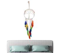 Boho Dream Catcher Ornament, Macrame Dream Catcher Ornament, Boho Style Dream Catcher Wall Decoration, Colorful Circular Net Dream Catcher Home Decor for Bedroom, Chain