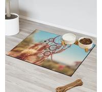 Boho Dreamcatcher Pet Feeding Mat for Cat Dog Water Bowl Food Mats DreamCatcher Pet Feeding Mats Absorbent Nti-Slip Contain Spills Protects Floors Placemat 60.9 x 81.2 cm