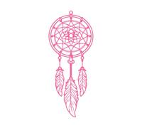 Boho Dreamcatcher Symbolism Mascot Made of Weave and Feathers Simple Wicker Mandala Fine Carving Stickers 48x114.2cm Store Decoration Pink