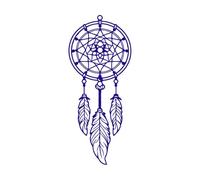 Boho Dreamcatcher Symbolism Mascot Made of Weave and Feathers Simple Wicker Mandala Wall Decals Paster Paper 30x71.4cm Can Modify and add Information DarkBlue