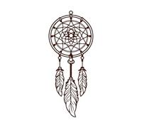 Boho Dreamcatcher Symbolism Mascot Made of Weave and Feathers Simple Wicker Mandala Wall Decals Paster Paper 42x100cm Self Adhesive Coffee