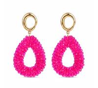 Boho Drop Earrings for Women, Teardrop Shaped Rice Pearls, Lightweight Earrings, Elegant Eye-catching for Women, Fashionable Jewellery, Groß, Glass, No Gemstone