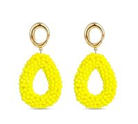 Boho Drop Earrings for Women, Teardrop Shaped Rice Pearls, Lightweight Earrings, Elegant Eye-catching for Women, Fashionable Jewellery, Groß, Glass, No Gemstone