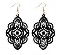 Boho Earrings for Women Turquoise Dangle Western Statement Earrings Jewelry Filigree Mandala Drop Lightweight Accessories, M, Zinc, No Gemstone