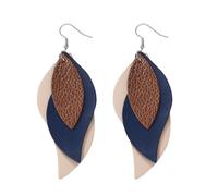 Boho Earrings for Women,Unique Leaf Shaped Lightweight Leather Layered Dangle Earrings, Trendy Boho Earrings for Cool Outfits & Jewelry Gifts