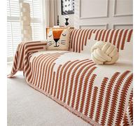 Boho Elegance Chenille Sofa Cover, Double-Sided Reversible Chenille Sofa Cover, Washable Blanket, Non Slip Fuzzy Pet Protective Mat Couch Covers for Large Dog (Style A Wine,70.87 * 133.86in)