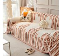 Boho Elegance Chenille Sofa Cover, Double-Sided Reversible Chenille Sofa Cover, Washable Blanket, Non Slip Fuzzy Pet Protective Mat Couch Covers for Large Dog (Style B Wine,70.87 * 133.86in)