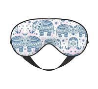 Boho Elephant Double Sided Sleep Mask Soft Comfortable Light Blocking Eye Cover for Night Rest