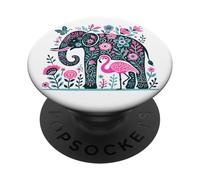 Boho Elephant Floral Butterfly Teal Blue Cute Pink Flamingo PopSockets Adhesive PopGrip