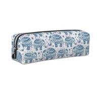 Boho Elephant Print Adults Pencil Case Pouch Stationery Organizer Office Travel Supply Accessory