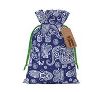 Boho Elephant Print Drawstring Pouch For Gifts,Reusable Adorable Gift Bags,Perfect For Jewelry And More