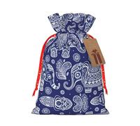 Boho Elephant Print Drawstring Pouch For Gifts,Reusable Adorable Gift Bags,Perfect For Jewelry And More