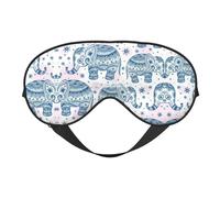 Boho Elephant Print Sleep Eye Mask Comfortable with Adjustable Strap Soft Shade Blackout Eye Cover Blindfold
