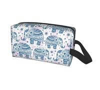 Boho Elephant Print Travel Storage Bag for Men Women,Large Capacity Organizer Portable Toiletry Bag