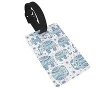 Boho Elephant Printed Backpack ID Labels Versatile Suitcase Tags for Golf Bags and Musical Instrument
