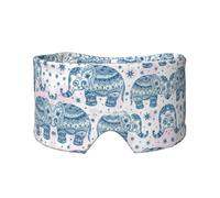 Boho Elephant Printed Sleeping Blindfold, Padded Ear Warmer Mask, Adjustable Head Wrap, for Deep Relaxation