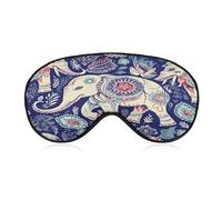 Boho Elephant Sleep Mask,Adjustable Strap Sleeping Mask, Complete Light Blocking Sleep Shade Cover,Soft Breathable Comfortable Blindfold for Women and Men