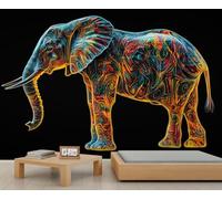 Boho Elephant Wall Murals, Mandala Elephant Large Mural, Creative Animal Wallpaper for Bedroom, Elephants Wallpaper - 450x315cm (Not Peel n' Stick)