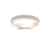 Boho Engagement Ring, Beautiful Gift for Women Band with Round Moissanite 9K Yellow Gold Size R 1/2