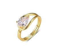 Boho Engagement Ring, Pre Engagement Ring Droplet with 1.5ct Moissanite 14K Yellow Gold Size M 1/2
