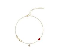 Boho Engraved Geometry Chain Cute Red Heart Pendant Bracelet Accessories Best Gift For Women Wholesale Lovely and practical