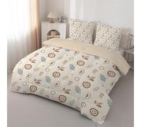 Boho Ethnic Double Duvet - Reversible Coverless Duvet 7.5 Tog with Pillowcase - Bohemian Rainbow Quilt for All Season - Lightweight and Washable Comforter - H-761