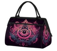 Boho Evil Eye Pattern Travel Duffle Bag, Waterproof Weekender Carry-On Bag Large Capacity Overnight Duffel Sport Gym Bag for Women & Men