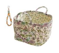Boho Fabric Storage Basket, 2025 New Boho Quilted Fabric Storage Basket, Large Capacity Collapsible Laundry Hamper, 12.99x10.63x10.24 in Portable Folding Bag (K)