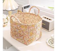 Boho Fabric Storage Basket, Large Capacity Fabric Storage Basket, Collapsible Laundry Hamper with Easy Carry Handles, for Room,Clothes Toys (K)