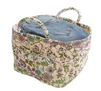 Boho Fabric Storage Basket, Large Capacity Storage Baskets | Portable Folding, Boho Quilted Storage Basket, Bo-ho Floral Laundry Baskets With Easy Carry Handles, For Clothes And Sundrie