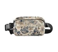 Boho Fantasy City Map Fashionable Waist Bag Fanny Pack for Women Men Small Chest Bag Belt Bag for Travel Running Hiking, Boho Fantasy City Map, One Size