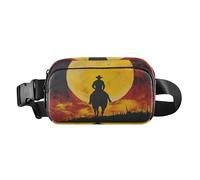 Boho Fantasy City Map Fashionable Waist Bag Fanny Pack for Women Men Small Chest Bag Belt Bag for Travel Running Hiking, Alone Western Cowboy, One Size