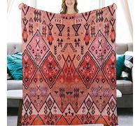 Boho Farmhouse Oriental Traditional Moroccan Flannel Fleece Throw Blankets 50"X40" Lightweight Fluffy Winter Fall Blanket Cozy Soft Fuzzy Plush Home Decor for Couch Bed Sofa Bedroom Living Room