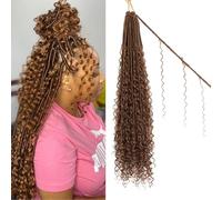 Boho Faux Curls Crochet Curly Ends 30 Inch Goddess Locs Hair Color 30 Soft Boho Locks with Curls Boho Crochet Hair for Black Women (30",No.30)