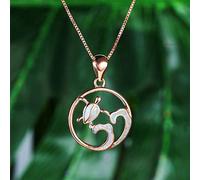 Boho Female Blue Opal Pendant Cute Silver Color Chain Necklaces For Women Luxury Wave Turtle Wedding Necklace