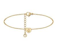 Boho Female Foot Chain 26 Letters Heart Shape Layer Hexagons Anklet 26 Initial Anklet Bracelets For Women Letters 70s Accessories for Women