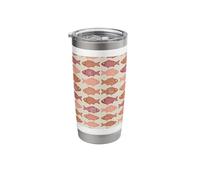 Boho Fish Pattern Ocean Marine Life Folk Art Aesthetic Stainless Steel Insulated Tumbler