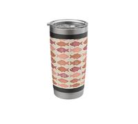 Boho Fish Pattern Ocean Marine Life Folk Art Aesthetic Stainless Steel Insulated Tumbler