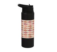 Boho Fish Pattern Ocean Marine Life Folk Art Aesthetic Stainless Steel Insulated Water Bottle