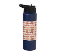 Boho Fish Pattern Ocean Marine Life Folk Art Aesthetic Stainless Steel Insulated Water Bottle