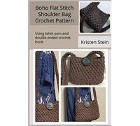 Boho Flat Stitch Shoulder Bag Crochet Pattern: Using tshirt yarn and double-ended crochet hook