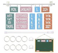 Boho Flip Calendar for Classroom 1-Set Paper Classroom Flip Calendar with Adjustable Metal Holder Easy-Install for Room Decoration..