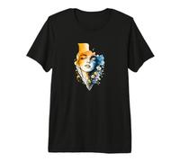 Boho Floral Abstract Woman Face Line Art Flowers Graphic Premium T-Shirt
