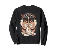 Boho Floral Acoustic Guitar Wings 80s Rock And Roll Music Sweatshirt