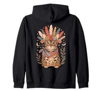 Boho Floral Bengal Cat Zip Hoodie