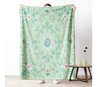 Boho Floral Blankets For Couch, Vintage Flower Leaf Fleece Blanket 60"x80" Warm Soft, Botanical Cottagecore Throw Blankets For Bed Cozy Lightweight Bedding Blanket For Fall Spring Summer Winter