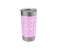 Boho Floral Blockprint Pattern in Hot Pink Stainless Steel Insulated Tumbler