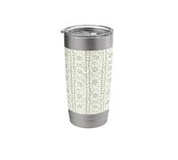 Boho Floral Blockprint Pattern in Olive Green Stainless Steel Insulated Tumbler